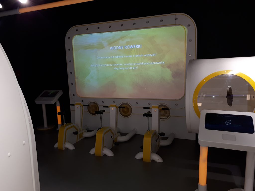 Wodne rowerki – prototyp stanowiska (ujęcie 1)